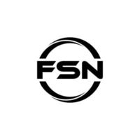 design de logotipo de carta fsn na ilustração. logotipo vetorial, desenhos de caligrafia para logotipo, pôster, convite, etc. vetor