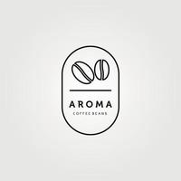 aroma de grãos de café linha arte logotipo design de ilustração vetorial vetor