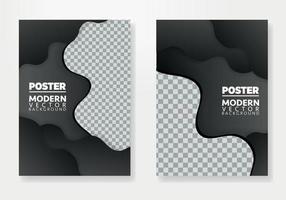 design de pôster preto moderno com espaço para foto. design de pôster vetorial. vetor