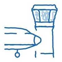 ícone de doodle de torre de centro de navegação de avião aéreo ilustração desenhada à mão vetor