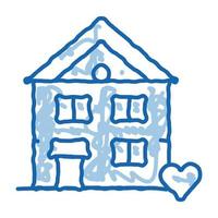 construção de casa vivendo ícone de rabisco em casa ilustração desenhada à mão vetor