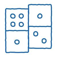 jogo infantil interativo dominó ícone doodle ilustração desenhada à mão vetor