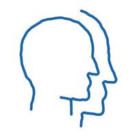 cópia de cabeça humana ícone de rabisco de silhueta ilustração desenhada à mão vetor