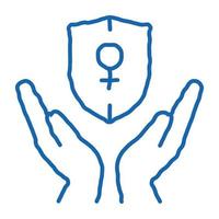 ícone de doodle de sexo feminino de proteção ilustração desenhada à mão vetor