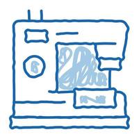 ilustração desenhada à mão do ícone do doodle da máquina de costura vetor