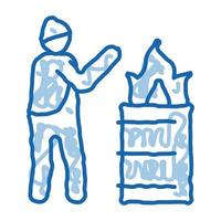ícone de doodle de chama de aquecimento sem-teto ilustração desenhada à mão vetor