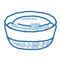 queijo líquido na tigela ícone doodle ilustração desenhada à mão vetor