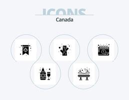 Canadá glifo ícone pack 5 design de ícone. Julho. madeira. cartão. árvore. Nevado vetor