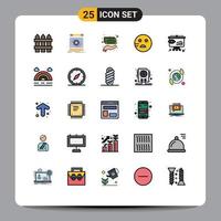 25 ícones criativos, sinais e símbolos modernos de prototipagem de escolas de consumo, emojis, dinheiro, elementos de design de vetores editáveis