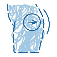 ícone de doodle de ampliação de bunda cirúrgica ilustração desenhada à mão vetor