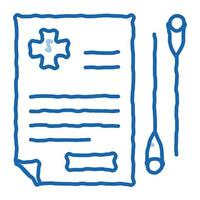 ícone de doodle de encaminhamento médico de acupuntura ilustração desenhada à mão vetor
