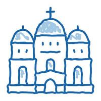 templo cristão com cúpulas doodle ilustração desenhada à mão vetor