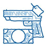 dar arma para casa de penhores por dinheiro ícone doodle ilustração desenhada à mão vetor