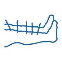 acupuntura pés doodle ícone ilustração desenhada à mão vetor