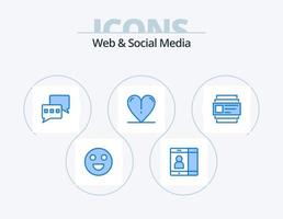 web e mídia social ícone azul pack 5 design de ícone. . . correspondência. usuários. cartões vetor