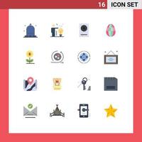 conjunto de 16 sinais de símbolos de ícones de interface do usuário modernos para dispositivos de dinheiro de negócios ovo de férias pacote editável de elementos de design de vetores criativos