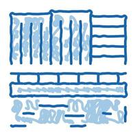 ícone de doodle de rio fluindo em zigue-zague ilustração desenhada à mão vetor