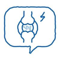 mensagem pensamento de ilustração desenhada de mão de ícone de doodle de artrite vetor