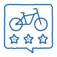 classificação por estrelas serviços de compartilhamento de bicicletas doodle ilustração desenhada à mão vetor