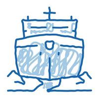 ícone de doodle de navio quebra-gelo ilustração desenhada à mão vetor