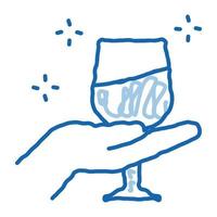 ícone de doodle de teste de vinho ilustração desenhada à mão vetor