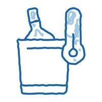ícone de doodle de garrafa de vinho refrescante ilustração desenhada à mão vetor