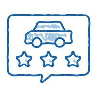 ícone de rabisco de avaliação de qualidade de carro ilustração desenhada à mão vetor