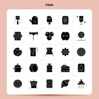 conjunto de ícones de comida sólida 25 design de estilo de glifo vetorial conjunto de ícones pretos web e design de ideias de negócios móveis ilustração em vetor