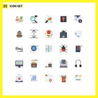 25 ícones criativos sinais modernos e símbolos de dados de sinal de certificado analisando elementos de design de vetores editáveis cruzados de férias