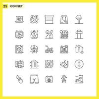 pacote de ícones de vetores de estoque de 25 sinais e símbolos de linha para construção de pacotes de bebês menos elementos de design de vetores editáveis de comércio