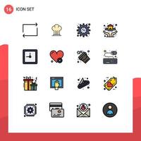 16 ícones criativos sinais modernos e símbolos de data seguro financiamento proteção de casa elementos de design de vetores criativos editáveis