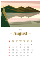 Calendário de agosto de 2018 vetor
