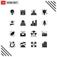 16 ícones criativos, sinais e símbolos modernos de elementos de design de vetores editáveis da casa de gerenciamento de programação de produtos de ajuda