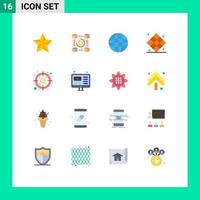 conjunto de 16 sinais de símbolos de ícones de interface do usuário modernos para jogos de xadrez pagamentos equipamento de atletismo pacote editável de elementos de design de vetores criativos