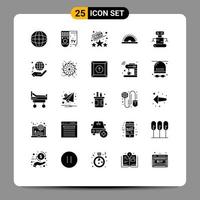 conjunto de 25 sinais de símbolos de ícones de interface do usuário modernos para utensílios de robô construção de ferramenta de classificação elementos de design de vetores editáveis