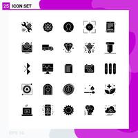 25 ícones criativos sinais modernos e símbolos de usuário de livro eletrônico de negócios ebook foco elementos de design de vetores editáveis