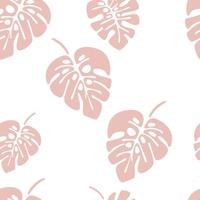 padrão sem emenda de verão com folhas de palmeira monstera rosa vetor