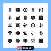 conjunto de 25 sinais de símbolos de ícones de interface do usuário modernos para realização de ferramenta de talheres reparar casa elementos de design de vetores editáveis
