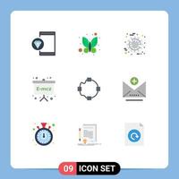 9 pacote de cores planas de interface de usuário de sinais e símbolos modernos de caminho de forma fórmula de física de halloween elementos de design de vetores editáveis emc