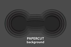 de fundo vector com formas de corte de papel preto. Estilo de arte de papel abstrato 3d, layout de design para apresentações de negócios, panfletos, cartazes, impressões, decoração, cartões, capa de brochura.