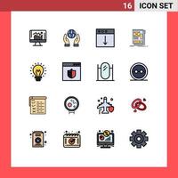 16 ícones criativos sinais e símbolos modernos de desenvolvimento web power framing mac elementos de design de vetores criativos editáveis