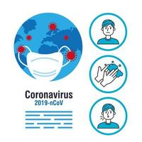 fluxograma de prevenção de coronavírus vetor