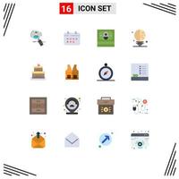 16 ícones criativos, sinais modernos e símbolos da ciência, cronograma, dinheiro, dinheiro, pacote editável de elementos de design de vetores criativos