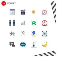 Conceito de 16 cores planas para sites móveis e aplicativos wireframe ui kite layout alvo pacote editável de elementos de design de vetores criativos