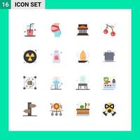 conjunto de 16 sinais de símbolos de ícones de interface do usuário modernos para casa de comida mulheres tribunal do governo pacote editável de elementos de design de vetores criativos