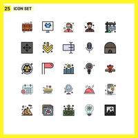 25 ícones criativos, sinais e símbolos modernos do coordenador do site, comércio eletrônico, proteção contra desgaste, elementos de design vetorial editáveis vetor