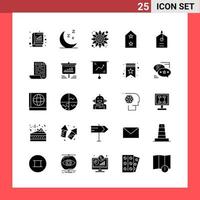 25 símbolos de glifo de estilo sólido do pacote de ícones em sinais simples de fundo branco para design geral de fundo vetorial de ícones pretos criativos vetor