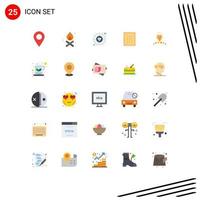 conjunto de 25 sinais de símbolos de ícones de interface do usuário modernos para elementos de design de vetores editáveis de padaria de pão premium de comida de diamante