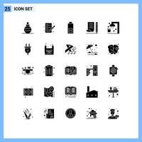 25 ícones criativos sinais e símbolos modernos de banho de chuveiro meio bloco de arranhões notebook editável elementos de design vetorial vetor