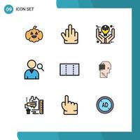 pacote de ícones vetoriais de estoque de sinais e símbolos de 9 linhas para pensar minimizar a pesquisa de layout de gerenciamento elementos editáveis de design vetorial vetor